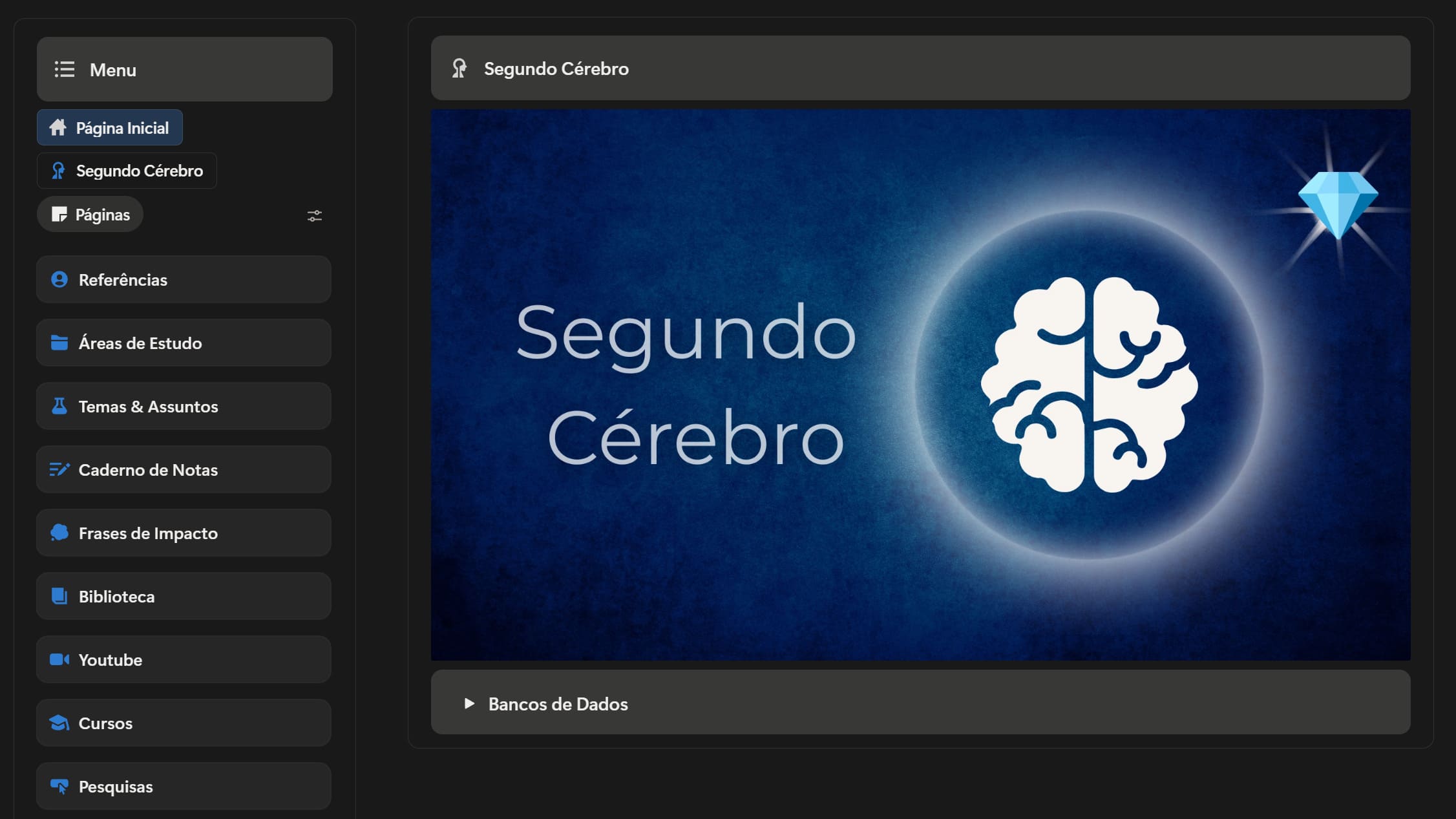 Sistema de Segundo Cérebro - tela 1